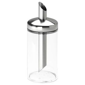 IKEA DOLD Single portion sugar shaker, clear glass/stainless steel, 6"